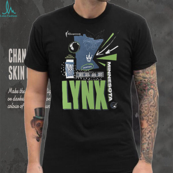 Minnesota Lynx ’11 ’13 ’15 ’17 ’25 WNBA Playoffs 2 sided shirt