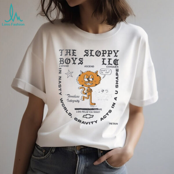 Nasty World the Sloppy Boys LLC expand ascend conquer orange cat shirt