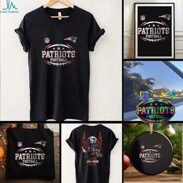 New England Patriots NFL Harley Davidson motorcycle graphic shirt