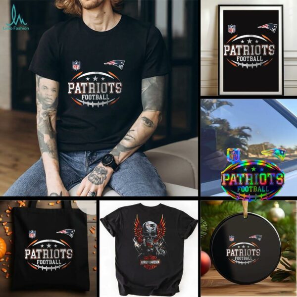 New England Patriots NFL Harley Davidson motorcycle graphic shirt