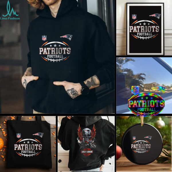 New England Patriots NFL Harley Davidson motorcycle graphic shirt