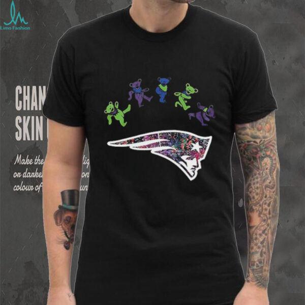 New England Patriots x Grateful Dead night 2025 bears logo shirt