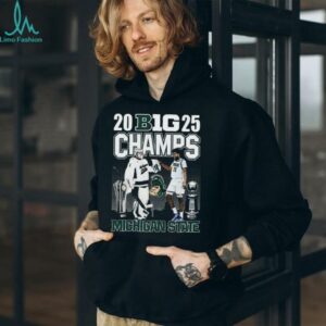 Official 2025 Big Champs Michigan State Hockey And Michigan State Spartans Shirt