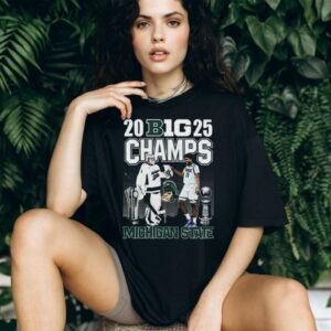 Official 2025 Big Champs Michigan State Hockey And Michigan State Spartans Shirt