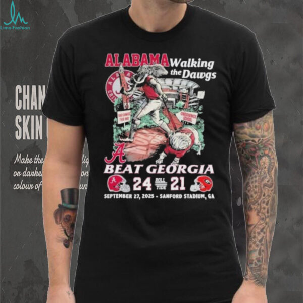 Official Alabama Crimson Tide Walking The Dawgs Beat Georgia 24 21 Score Shirt