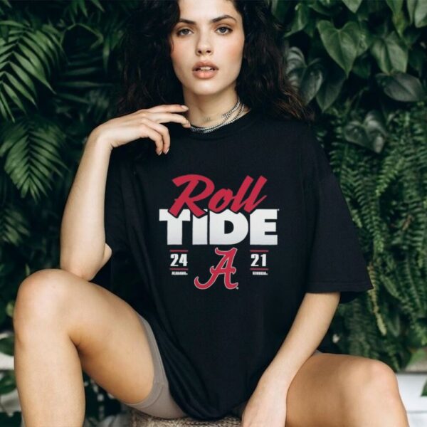 Official Alabama Crimson Tide vs. Georgia Bulldogs Roll Tide Score 24 21 T Shirt