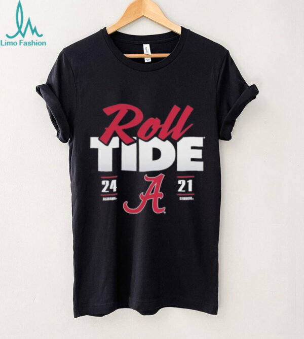 Official Alabama Crimson Tide vs. Georgia Bulldogs Roll Tide Score 24 21 T Shirt