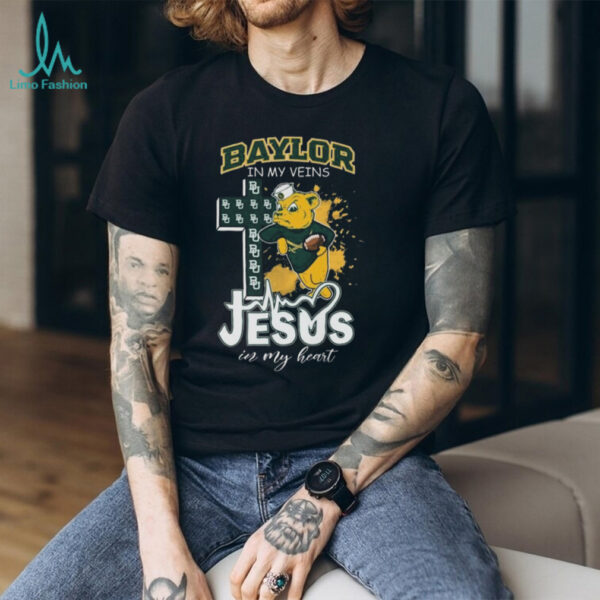 Official Baylor Bears Mascot In My Veins Jesus In My Heart 2025 Shirt
