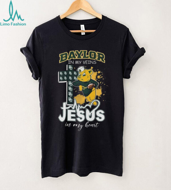Official Baylor Bears Mascot In My Veins Jesus In My Heart 2025 Shirt