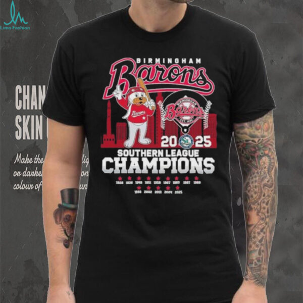 Official Birmingham Barons Mascot 2025 Southern League Champions Shirt