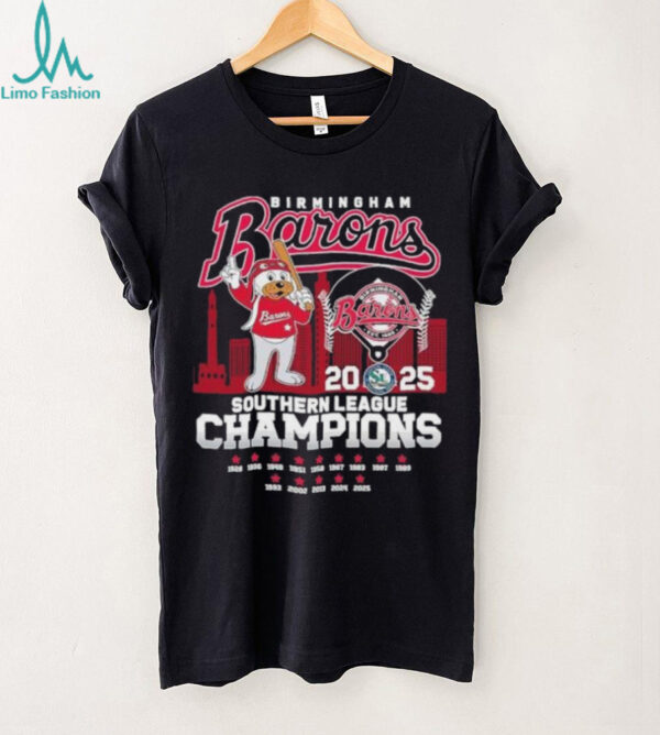 Official Birmingham Barons Mascot 2025 Southern League Champions Shirt
