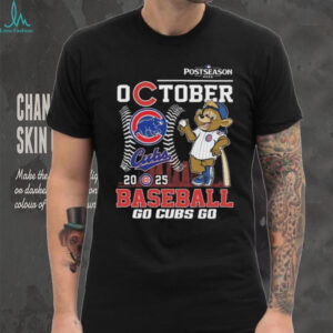 Official Chicago Cubs October 2025 Baseball Go Cubs Go Mascot Shirt