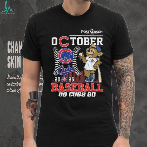Official Chicago Cubs October 2025 Baseball Go Cubs Go Mascot Shirt