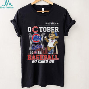 Official Chicago Cubs October 2025 Baseball Go Cubs Go Mascot Shirt