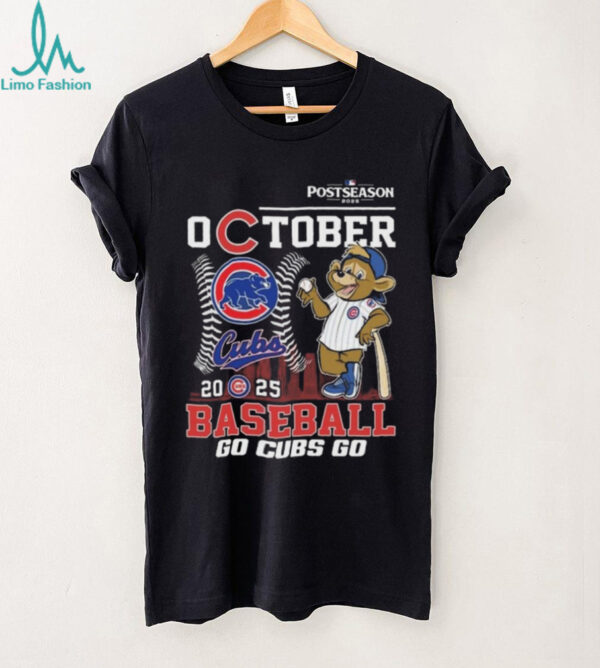 Official Chicago Cubs October 2025 Baseball Go Cubs Go Mascot Shirt