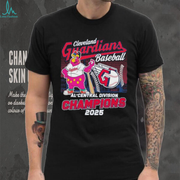 Official Cleveland Guardians Mascot 2025 AL Central Division Champions T Shirt
