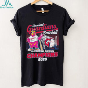 Official Cleveland Guardians Mascot 2025 AL Central Division Champions T Shirt