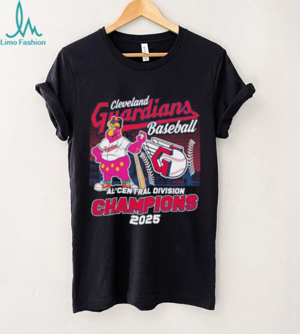 Official Cleveland Guardians Mascot 2025 AL Central Division Champions T Shirt