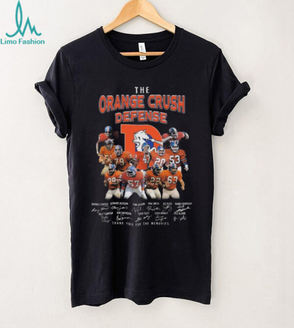 Official Denver Broncos The Orange Crush Defense Signatures Thank You For The Memories 2025 Shirt