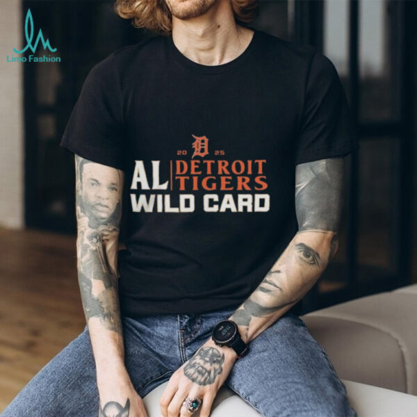 Official Detroit Tigers 2025 AL Wild Card Postseason Celebration Shirt