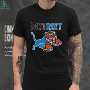 Official Detroit Tigers And Detroit Lions Mix Mascot 2025 Shirt
