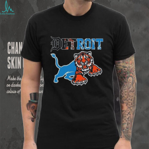 Official Detroit Tigers And Detroit Lions Mix Mascot 2025 Shirt