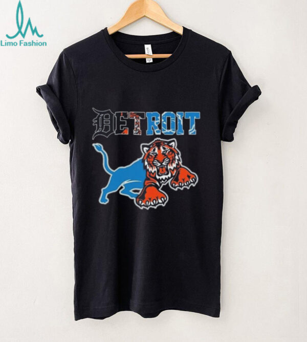 Official Detroit Tigers And Detroit Lions Mix Mascot 2025 Shirt