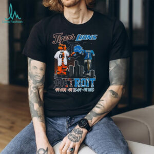 Official Detroit Tigers And Detroit Lions My City My Team My Life Mascot Shirt