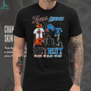Official Detroit Tigers And Detroit Lions My City My Team My Life Mascot Shirt
