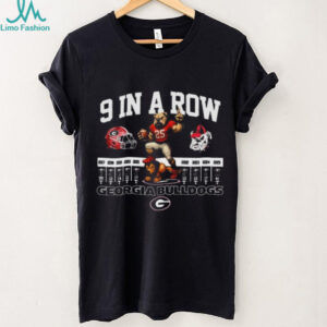 Official Georgia Bulldogs 9 In A Row 2007 2025 Shirt