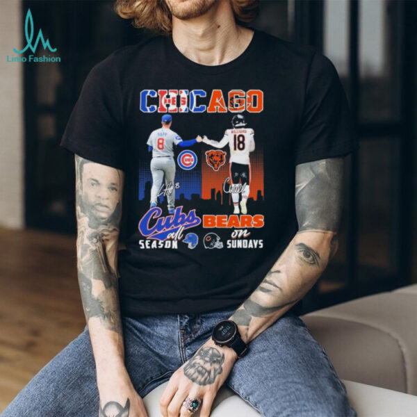 Official Ian Happ X Caleb Williams Chicago Cubs All Season Chicago Bears On Sundays Signatures T shirts