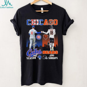 Official Ian Happ X Caleb Williams Chicago Cubs All Season Chicago Bears On Sundays Signatures T shirts