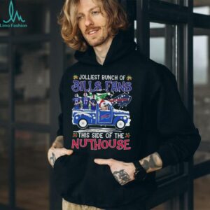 Official Jolliest Bunch Of Buffalo Bills Fans This Side Of The Nuthouse Merry Christmas 2025 Shirt