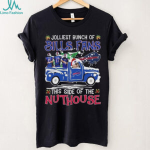 Official Jolliest Bunch Of Buffalo Bills Fans This Side Of The Nuthouse Merry Christmas 2025 Shirt