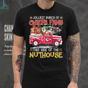 Official Jolliest Bunch Of Kansas City Chiefs Fans This Side Of The Nuthouse Merry Christmas 2025 Shirt