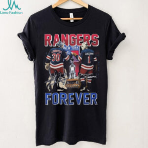 Official Lundqvist And Giacomin New York Rangers Forever Signatures Shirt