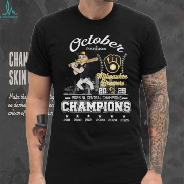 Official Milwaukee Brewers Mascot October Postseason 2025 NL Central Champions 2011 2925 Shirt