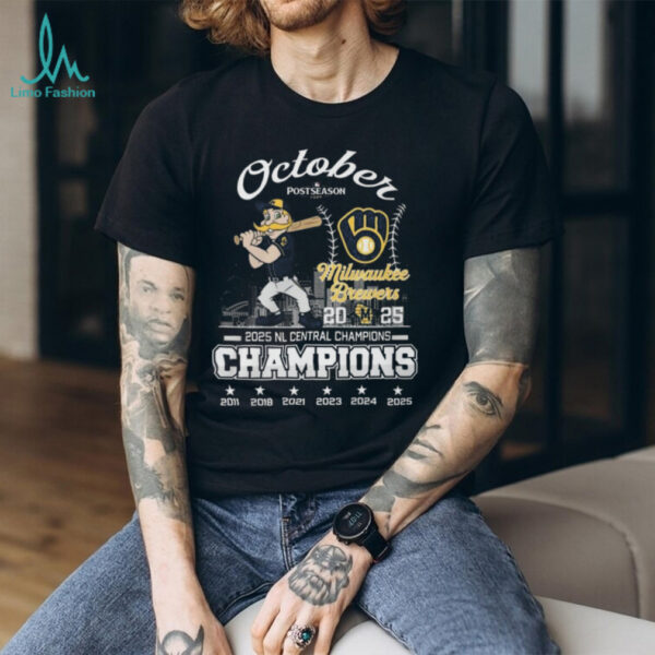 Official Milwaukee Brewers Mascot October Postseason 2025 NL Central Champions 2011 2925 Shirt