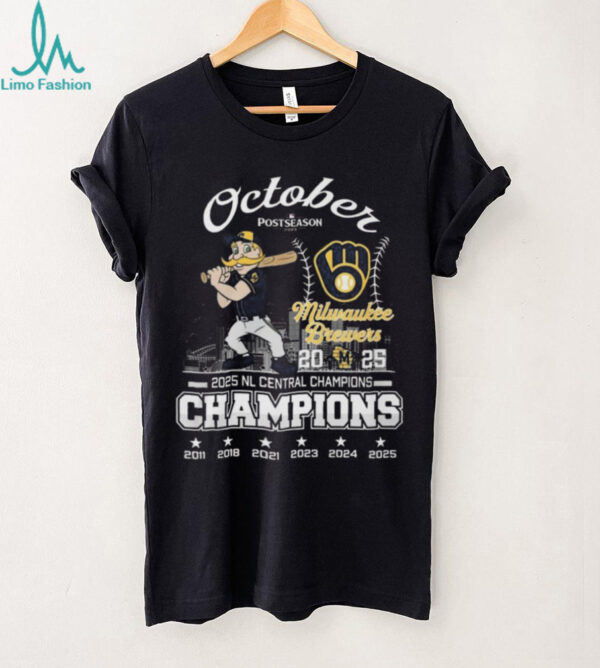 Official Milwaukee Brewers Mascot October Postseason 2025 NL Central Champions 2011 2925 Shirt