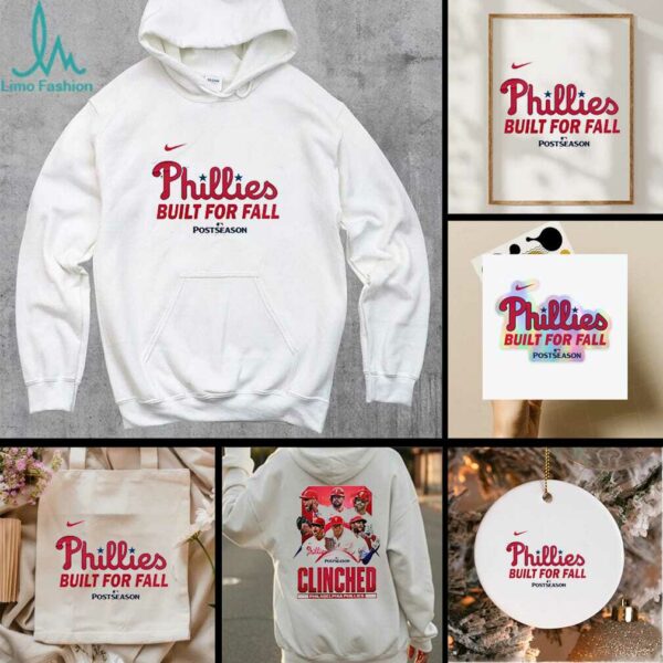 Official Philadelphia Phillies Built For Fall 2025 MLB Postseason 2 sided shirt