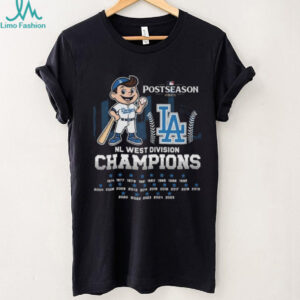 Official Postseason 2025 Los Angeles Dodgers Mascot NL West Champions Shirt