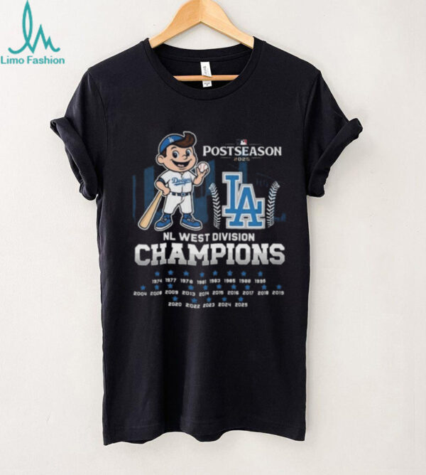 Official Postseason 2025 Los Angeles Dodgers Mascot NL West Champions Shirt