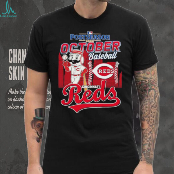Official Postseason 2025 October Baseball Cincinnati Reds Mascot Shirt