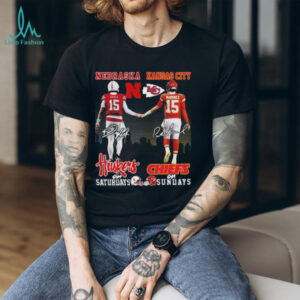Official Raiola Nebraska Huskers On Saturdays X Mahomes Kansas City Chiefs On Sundays Signatures Shirt