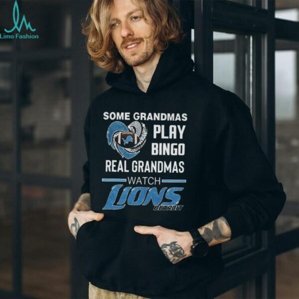 Official Some Grandmas Play Bingo Real Grandmas Watch Detroit Lions Diamond Heart 2025 Shirt