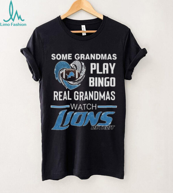 Official Some Grandmas Play Bingo Real Grandmas Watch Detroit Lions Diamond Heart 2025 Shirt