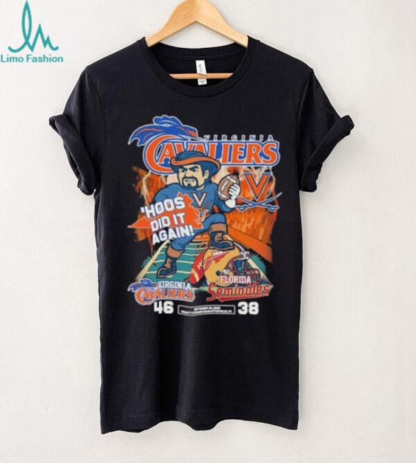 Official UVA Mascot Hoos Did It Again Virginia Cavaliers 46 38 Florida State Shirt