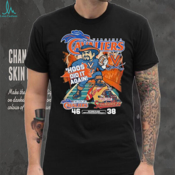 Official UVA Mascot Hoos Did It Again Virginia Cavaliers 46 38 Florida State Shirt