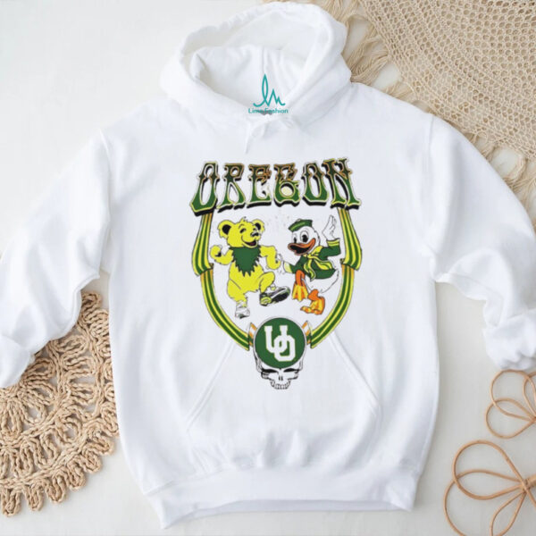 Oregon Ducks mascot with Grateful Dead Football NFL 2025 vintage shirt
