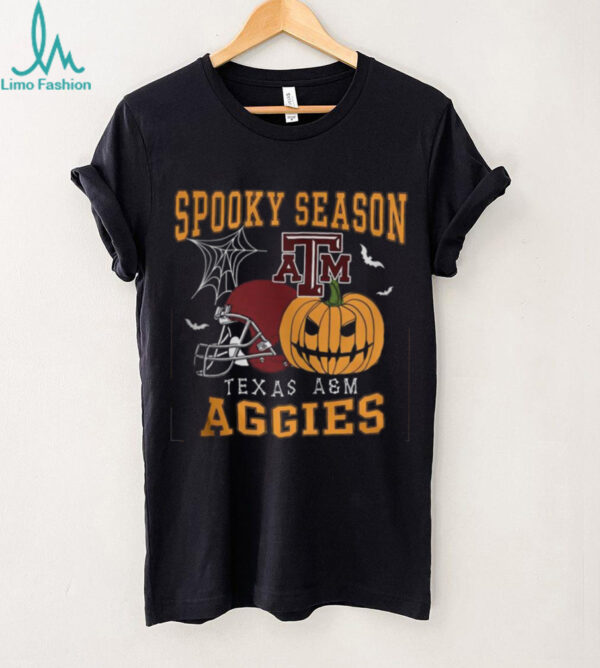 Original Texas AM Aggies 2025 NCAA Halloween Spooky Season Vintage 2 Sided Shirt